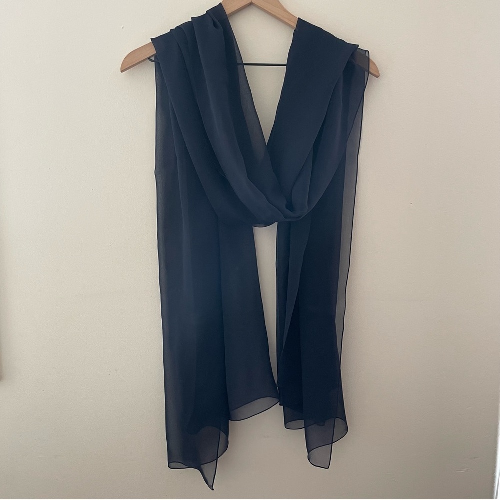 Morgane Le Fay Navy Silk Caelia Dress - Picture 7 of 10